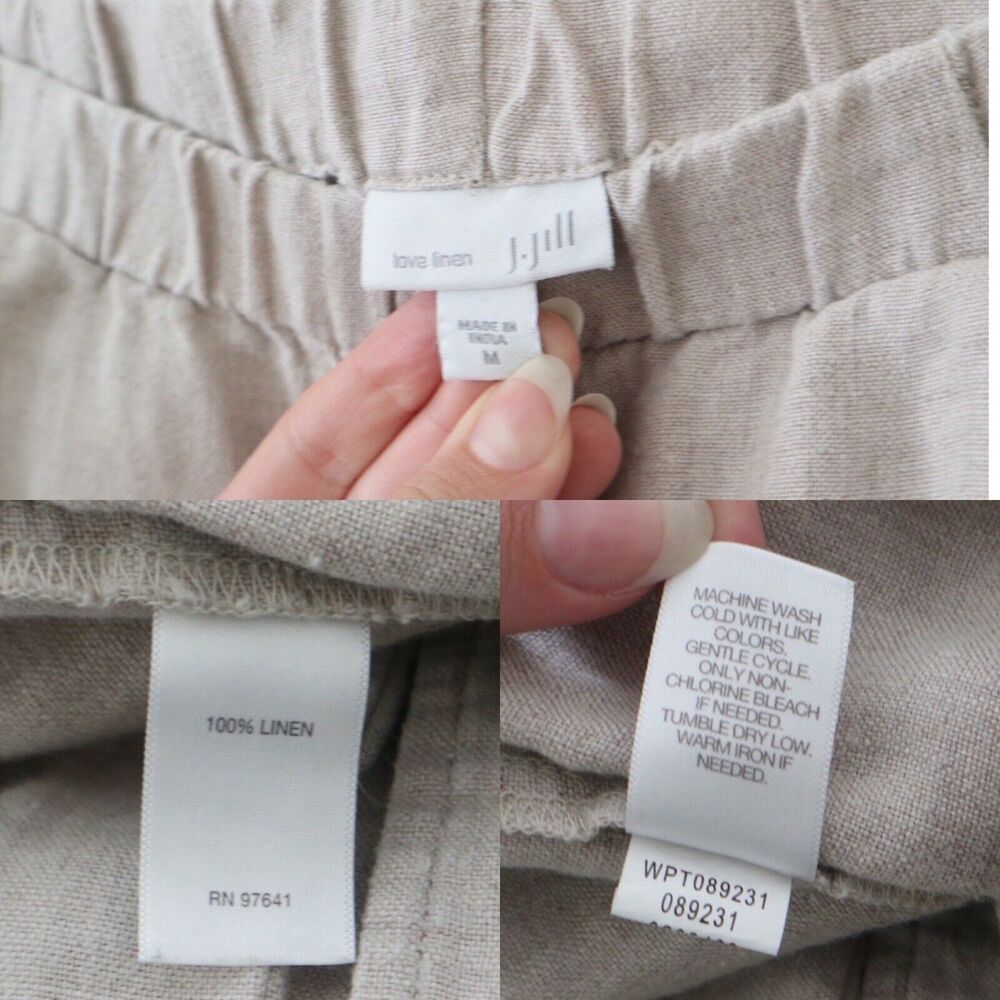 J Jill Size M Love Linen 100% Natural Linen Comfort Stretch Crop Pants - Picture 4 of 10
